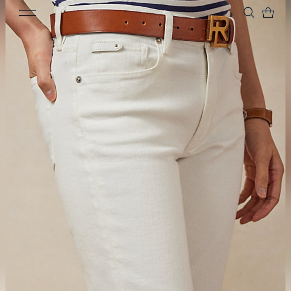 Ralph Lauren Purple Label Women's White Cotton Matchstick 400 Jeans size  29